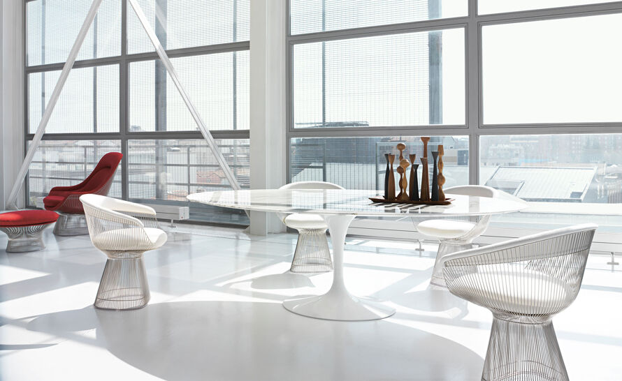 Warren Platner Gold Plated Arm Chair for Knoll | hive