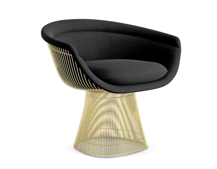 platner gold plated lounge chair